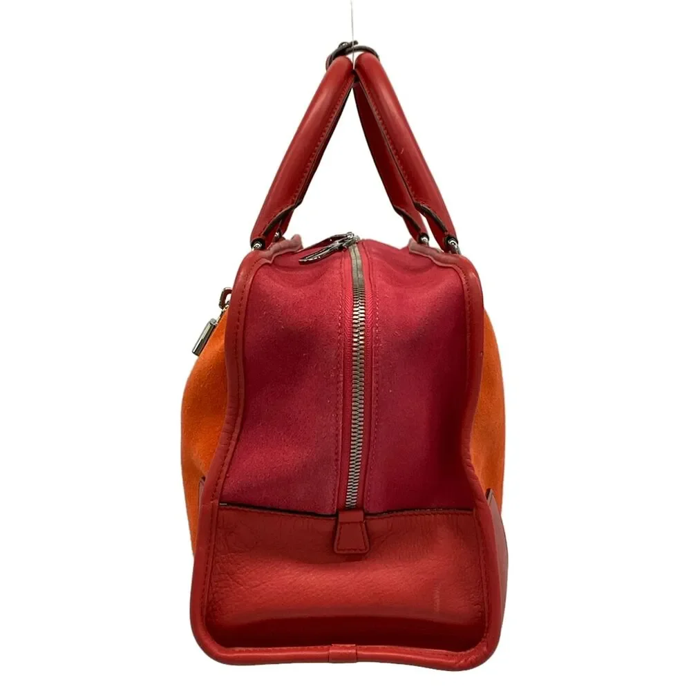 Loewe Amazona 36 Handbag Red Pink Suede Leather